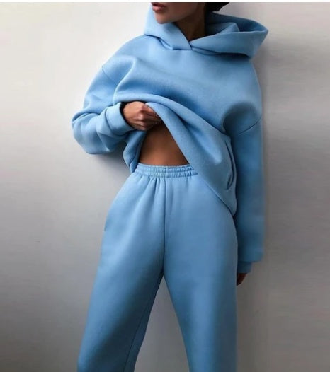Women's Casual Two-Piece Hooded Tracksuit Set