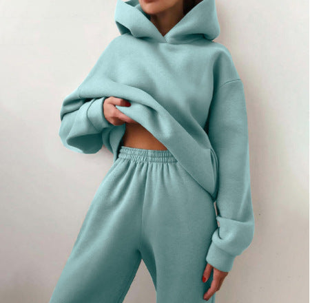Women's Casual Two-Piece Hooded Tracksuit Set