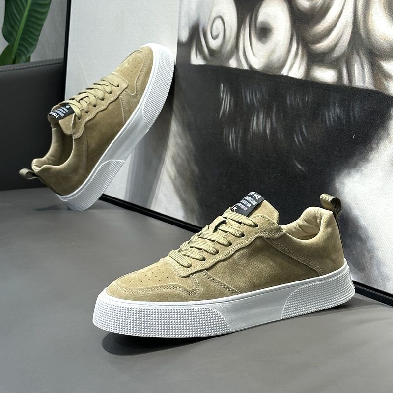 Men's Breathable Platform Sneakers - Low-Top Casual Shoes