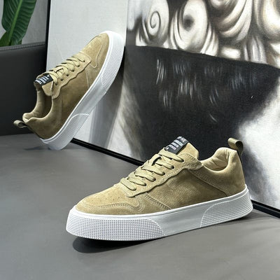 Men's Breathable Platform Sneakers - Low-Top Casual Shoes