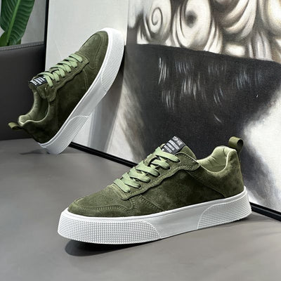 Men's Breathable Platform Sneakers - Low-Top Casual Shoes