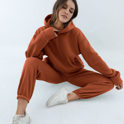 Women's Casual Two-Piece Hooded Tracksuit Set